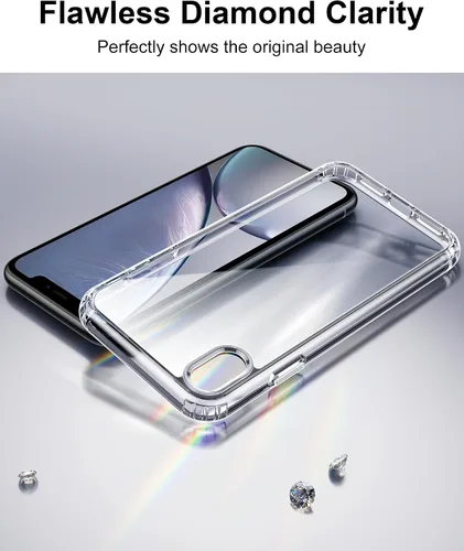 Miniatura 3 de HOOMIL Funda para iPhone XR de 6.1 pulgadas, no amarillea, protección contra caídas, carcasa trasera dura transparente antiarañazos, transparente