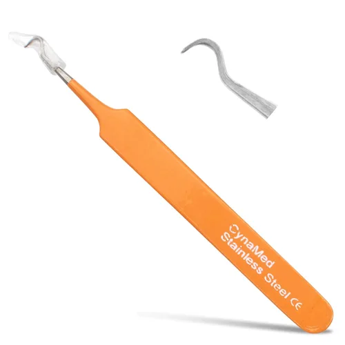 Miniatura 8 de Pinzas para puntos negros, extractor de comedia quirúrgica y astillas con punta de acero curvada profesional. Herramienta ideal para eliminar Azul