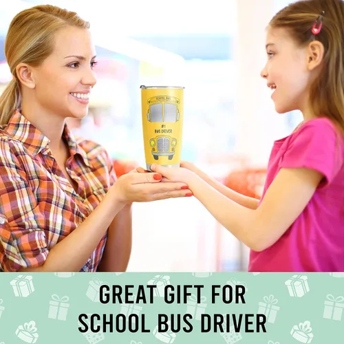 Miniatura 3 de Vaso de acero inoxidable para conductor de autobús, 20 onzas para apreciación del conductor del autobús/escuela