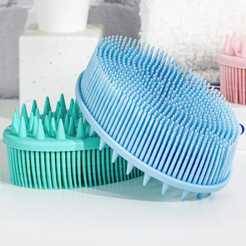 Miniatura 34 de Cepillo sensorial prémium para niños o autismo, limpiador corporal de silicona suave, cepillos de terapia ocupacional 2 en 1, esponja de silicona