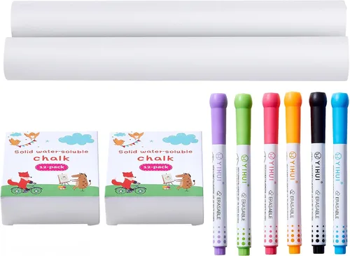 Miniatura 11 de VEVOR Juego de accesorios de caballete, 32 piezas de caballete artístico para niños, incluye tizas, marcadores de borrado en seco y rollos de papel