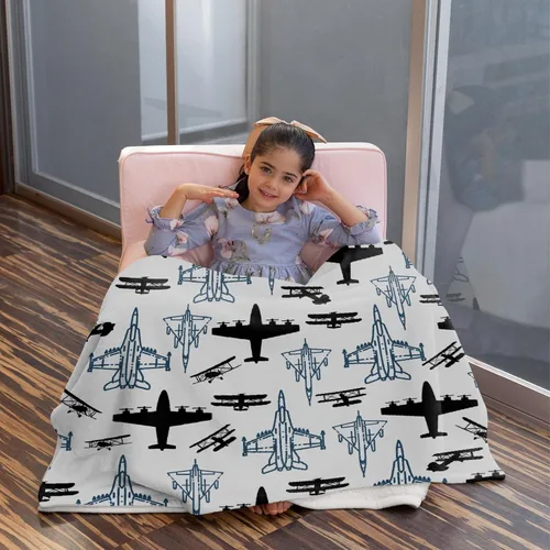 Miniatura 4 de Manta de avión, regalo para hombres, regalos de aviones para niños, niños y adultos, edredones de franela suave y mullida, decoración de avión