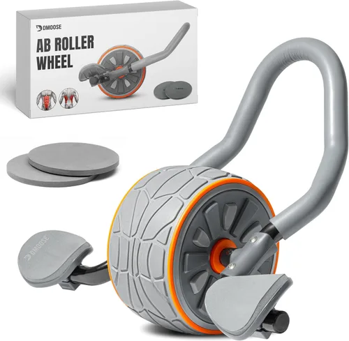 Miniatura 10 de DMoose Fitness - Rodillo para abdominales con soporte para codos y 2 almohadillas para rodillas - Entrenador de ejercicios abdominales para Negro