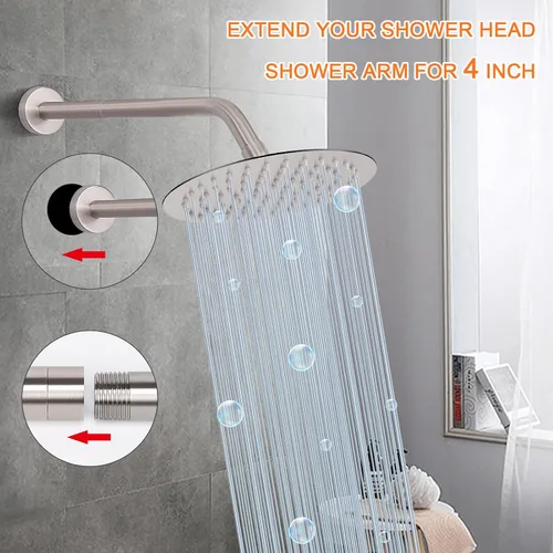 Miniatura 4 de Brazo de Extensión para Cabezal de Ducha, Extensor de Ducha con Salida de Agua - Reduce la Altura Existente, Extensión de Tubería de Ducha