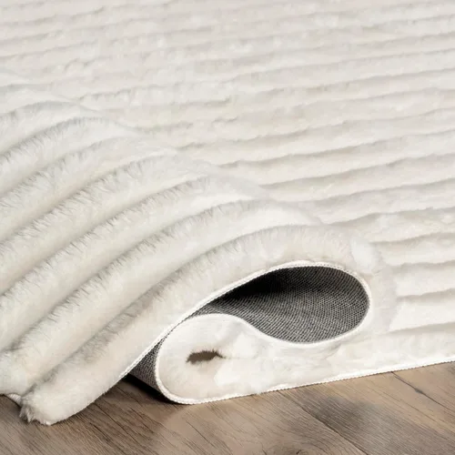 Miniatura 9 de nuLOOM SuperiorWash Collection Kai Blanco Hueso, 5 x 8 pies, esponjosa y acogedora, de alto tráfico, resistente a las manchas, fácil de limpiar, Kai
