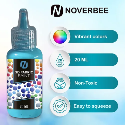 Miniatura 3 de Pintura para Tela, 12 Colores de Pintura Hinchable, 0.67 Oz, Pintura para Tela para Ropa, Bolígrafos Hinchables 3D, Pintura Hinchable para Regular
