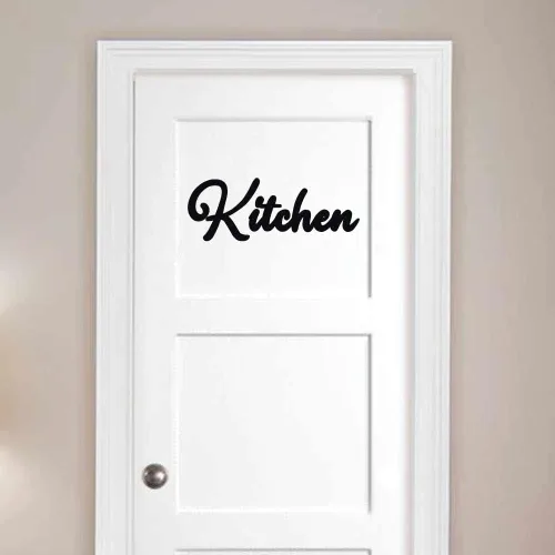 Miniatura 2 de Cursive Kitchen Text - Calcomanía de vinilo para pared, color negro (11 pulgadas)