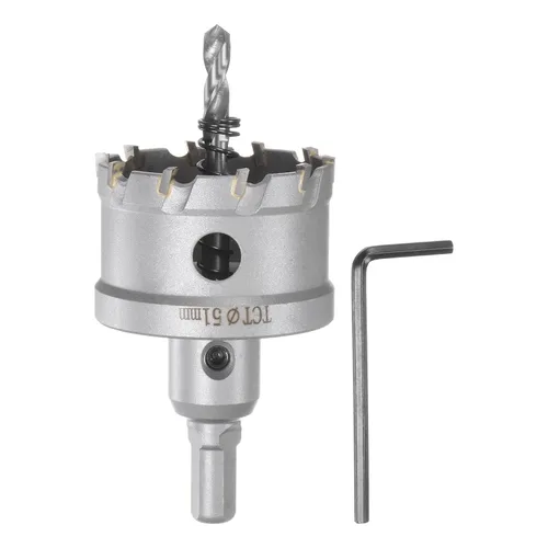 HARFINGTON Cortador de carburo para sierra de agujero de metal, 2.008 in de diámetro para acero inoxidable, metal