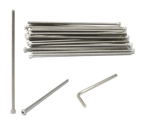 Miniatura 42 de iexcell 25 piezas M4 x 60/65/70/75/3.150 in paso de rosca 0.028 in acero inoxidable 304 cabeza hexagonal Tornillos Tornillos surtido Kit
