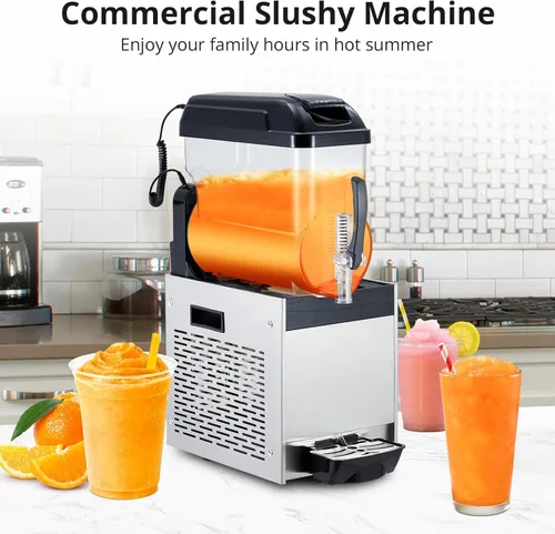 Miniatura 2 de Acekool Máquina comercial para granizados, batido de margarita congelada de 12L/3.2 galones, autolimpiante, máquina de granizado de acero inoxidable