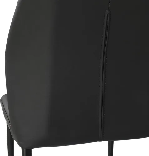 Miniatura 8 de ZckyCine Silla de comedor de piel sintética, silla de sala de estar, moderna silla auxiliar sin brazos de cocina con patas de metal