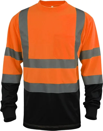 Miniatura 4 de L&M Playera de Seguridad Hi Vis Clase 3 Reflectante Negra, Manga Corta/Larga, Alta Visibilidad lima (Lime_l)