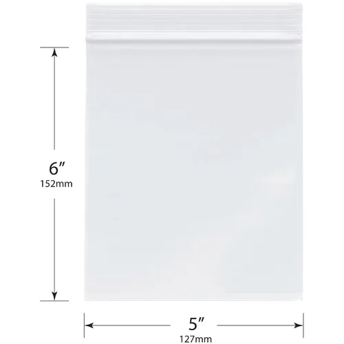 Miniatura 2 de Plymor 5" x 6" (caja de 1,000), bolsas de plástico con cierre de cremallera de 2 mil