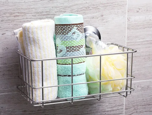 Miniatura 6 de SANNO Organizador de ducha con ventosa, organizador de baño, organizador de baño, cesta de almacenamiento de cocina para soporte de gel, champú