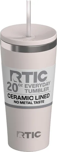 Miniatura 13 de RTIC Vaso Térmico Diario de 20 onzas de Acero Inoxidable Portátil con Aislamiento, Taza de Café de Viaje con Pajita, Forro de Cerámica, Tapa