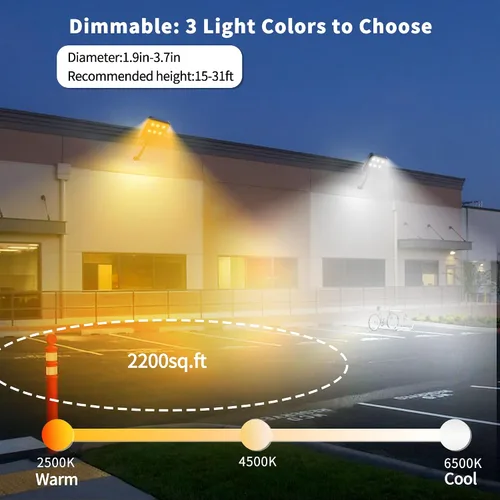 Miniatura 4 de Ofuray Of-5000W Luces solares de calle al aire libre, luz de inundación comercial del atardecer al amanecer con sensor de movimiento, IP67