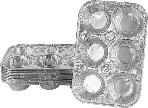 Miniatura 14 de PLASTICPRO Moldes de papel de aluminio para muffins reutilizables y desechables, molde de papel de aluminio para muffins y tartas