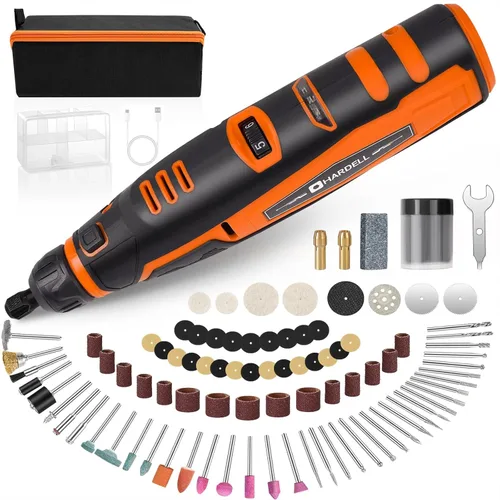 HARDELL Herramienta rotativa inalámbrica de 12 V, kit de herramientas rotativas de 6 velocidades, herramientas rotativas eléctricas de 30000 RPM con