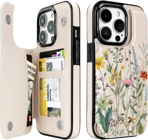 Miniatura 37 de uCOLOR Funda compatible con iPhone 13 Pro Max de 6.7 pulgadas con ranura para tarjetero, función atril, doble cierre magnético y diseño de bloqueo