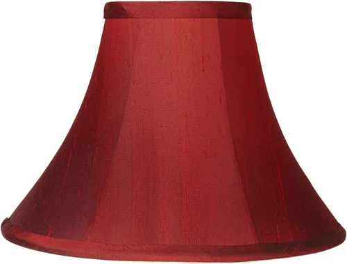 Pantalla de lámpara de campana mediana de color rojo oscuro (premontada) 5 pulgadas superior x 12 pulgadas inferior x 8.5 pulgadas de alto x 9