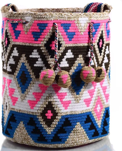 Miniatura 3 de WYOU Designer Collection, Handwoven Hobo Bucket Bag in Wayuu Crochet