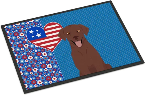 Miniatura 185 de Caroline's Treasures WDK5119JMAT Airedale Terrier USA - Tapete para interiores o exteriores, 24 x 36 pulgadas, tapete para puerta delantera