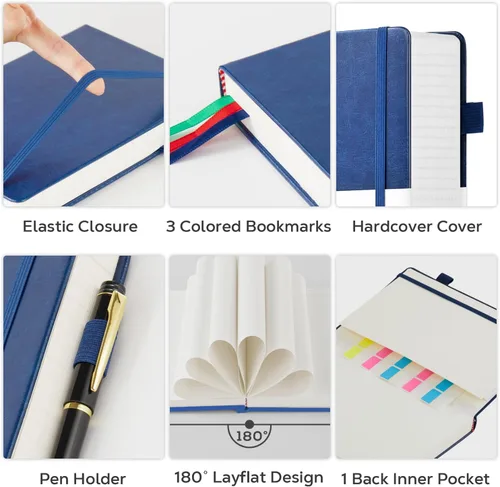 Miniatura 2 de FOCUS DAY Cuaderno de tapa dura 8.5 x 11, cuaderno de 320 páginas tamaño A4 grande para la universidad con líneas para la escuela y el trabajo, gran