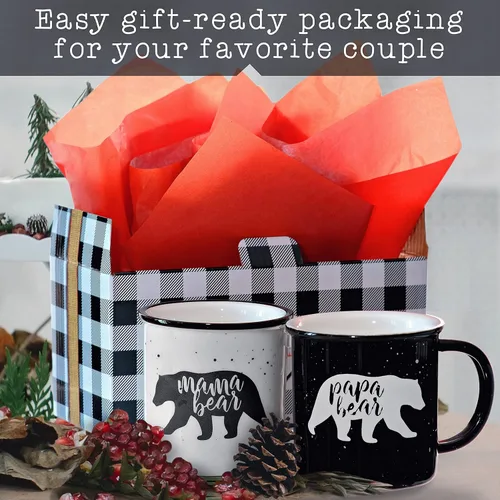 Miniatura 2 de Juego de 2 tazas con texto en inglés "Mama Bear", regalo para mamá y papá, taza de café para parejas