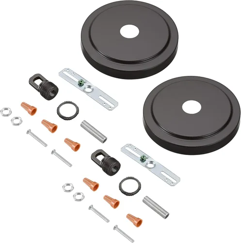 Miniatura 25 de Aspen Creative 21508-11 - Kit de lámpara de araña de transición y toldo con bucle para cuello, bronce aceitado, diámetro de 5-1/2 pulgadas, orificio