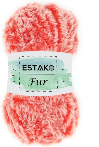 Miniatura 52 de Estako Piel 100% poliéster, suave, súper grueso, esponjoso, pelo sintético, hilo de tejer y ganchillo, 3.52 oz (100gr) 71 yardas (213.3 ft)