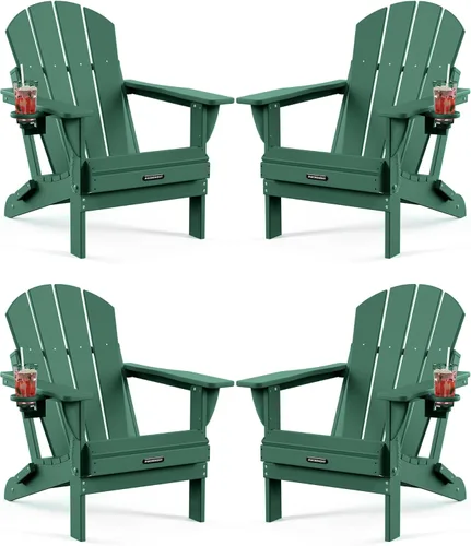 Miniatura 21 de MUCHENGHY Sillas Adirondack plegables, sillas de patio, sillas de césped, silla para exteriores, silla Adirondack de plástico, hoguera, resistente a