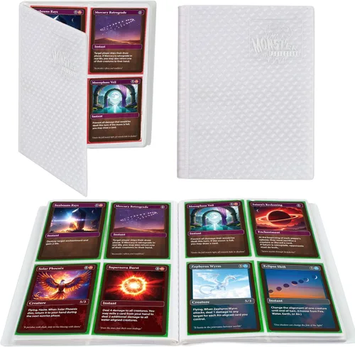 Miniatura 15 de Monster - Carpeta para tarjetas coleccionables de 4 bolsillos, álbum Holofoil negro, protección TCG antirrobo y anticaídas con bolsillos laterales