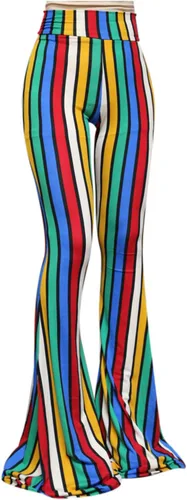 Miniatura 79 de ShopMyTrend - Pantalones de yoga largos con piernas anchas y acampanadas estilo palazzo, con cintura alta, para mujer