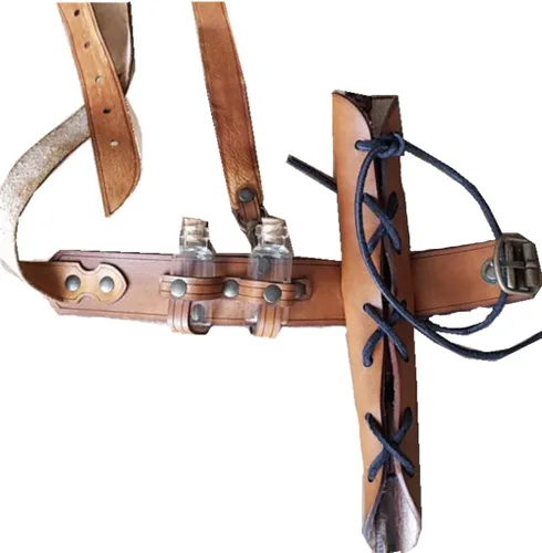 Miniatura 34 de BLESSUME Cinturón medieval de caballero con espada rana funda de estoque, soporte de vaina de estoque, 1 unidad
