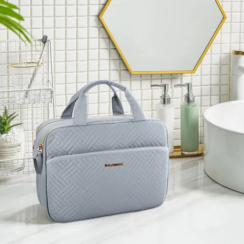 Miniatura 7 de BAGSMART Neceser grande, organizador de maquillaje de viaje, resistente al agua, bolsa de cosméticos para maquillaje, bolsa de viaje