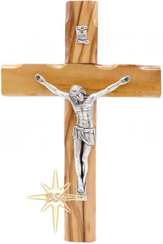 Miniatura 7 de Dacaret Factory Crucifijo de pared, cruz de madera de olivo, cruz católica de madera para nuevo hogar, regalo religioso, regalos de Navidad