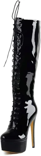 Miniatura 2 de Richealnana Botas altas hasta la rodilla con cordones y plataforma para mujer