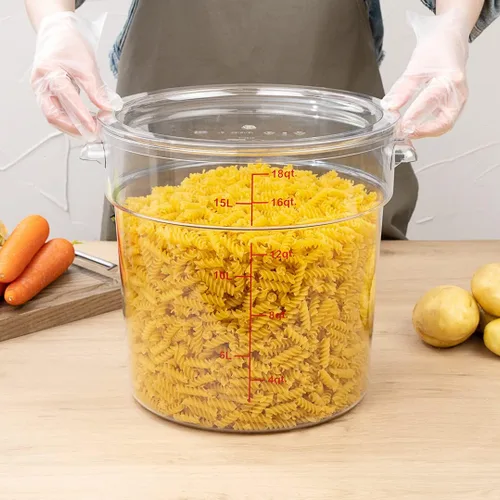 Miniatura 5 de Restaurantware Met Lux - Contenedores de almacenamiento de alimentos de 18 cuartos de galón, 10 recipientes redondos de almacenamiento comercial