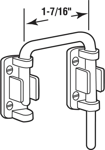 Miniatura 2 de Prime-Line S 4378 Cerradura de bucle para puerta corredera, 1-7/16 pulgadas, construcción fundida, niquelado (paquete individual)
