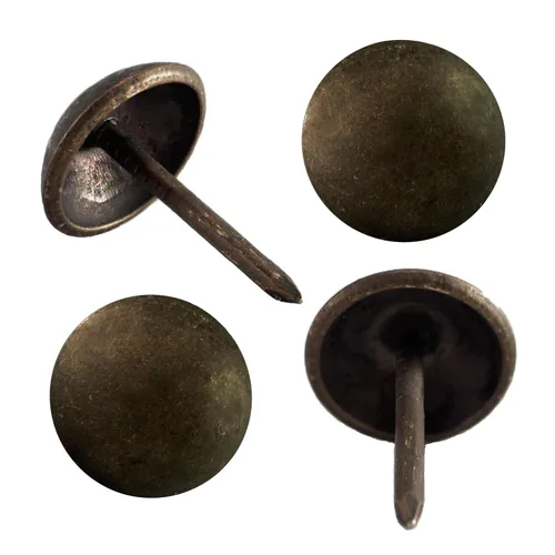 Tachuelas para tapicería, clavos para muebles resistentes 7/16 pulgadas - 100 unidades [acabado de latón oscuro antiguo] DX0511DAB