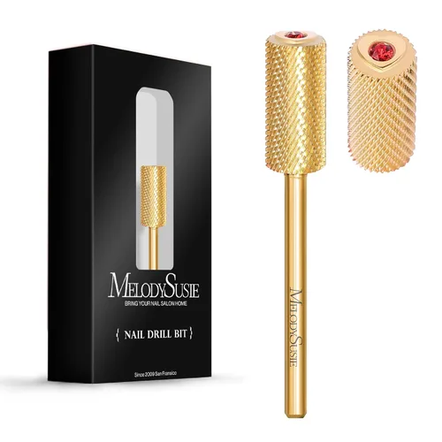 Miniatura 10 de MelodySusie Brocas de uñas de seguridad, brocas de carburo de 2,38 mm de barril grande y parte superior redonda y suave, adecuadas para manicura