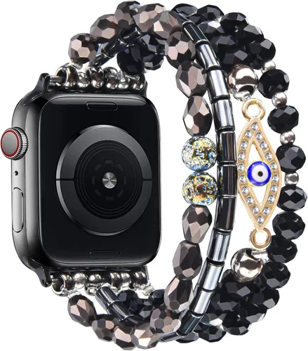 Miniatura 10 de CAGOS Pulsera de cuentas compatible con Apple Watch Series 11/10/9/8/7/6/5/4/3/2/1 SE de 1.496 in 1.575 in 1.614 in 1.654 in 1.732 in 1.772 in 1.811