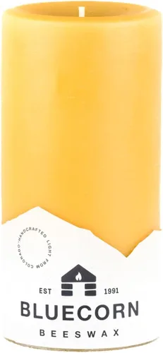 Bluecorn Beeswax Vela de pilar, cera de abejas natural 100% pura, velas de 4 x 8, combustión limpia y sin goteo, larga duración (240 horas), sin