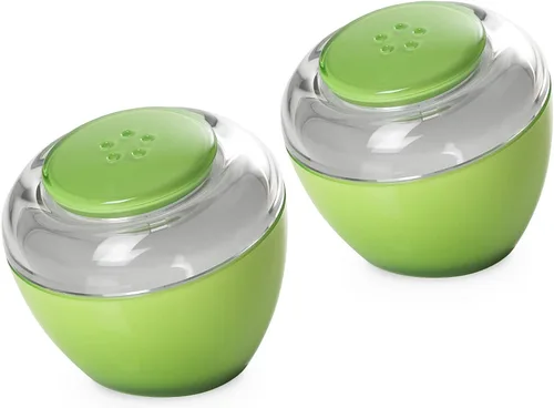 Omada Salero y pimentero: juego de coctelero de especias acrílico, bonitos y modernos recipientes de sal y pimienta fáciles de llenar, juego de sal