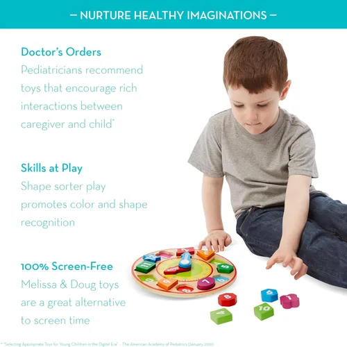 Miniatura 3 de melissa & doug reloj de clasificación de formas, Versión estándar, Multicolor