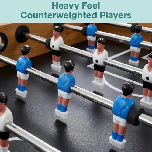 Miniatura 4 de SereneLife Mesa de futbolín de 48 pulgadas de tamaño competitivo, juego de fútbol arcade de altura ajustable para el hogar, sala de juegos, cueva