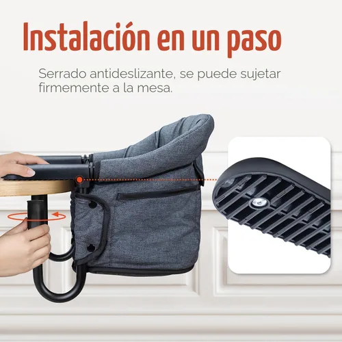 Miniatura 4 de Sillas Colgantes - Portátiles y Plegables para Bebés de 6-36 Meses, Uso Familiar y de Viaje con Bolsa de Transporte (Gris)