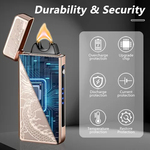 Miniatura 5 de Dragon - Encendedor eléctrico de arco – Encendedor de plasma recargable USB C para campamento, iniciadores de fuego, velas y equipo al aire libre