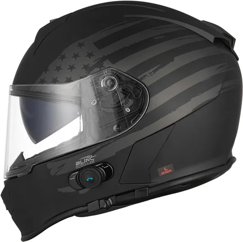 Miniatura 2 de VCAN - Casco integral de motocicleta con Bluetooth integrado, cara completa con doble visera