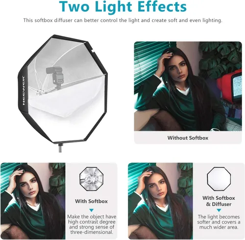 Miniatura 4 de Neewer - Softbox octogonal de 95 cm con bolsa de transporte, compatible con Speedlite, flash de estudio, sombrilla portátil para estudio